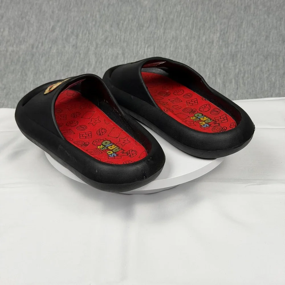 2 For 8 Dollars SALE Kids Black and Red Mario Brothers Slide Sandals